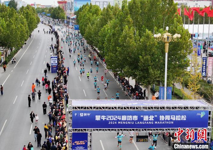 2024年廊坊市“通北”协同马拉松鸣枪开跑，展现